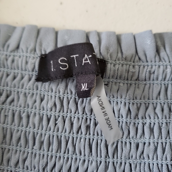 NWT Smocked Bodice Ruffle Hem Dress Size XL Puff Sleeve Square Neck Coquette - Picture 12 of 15